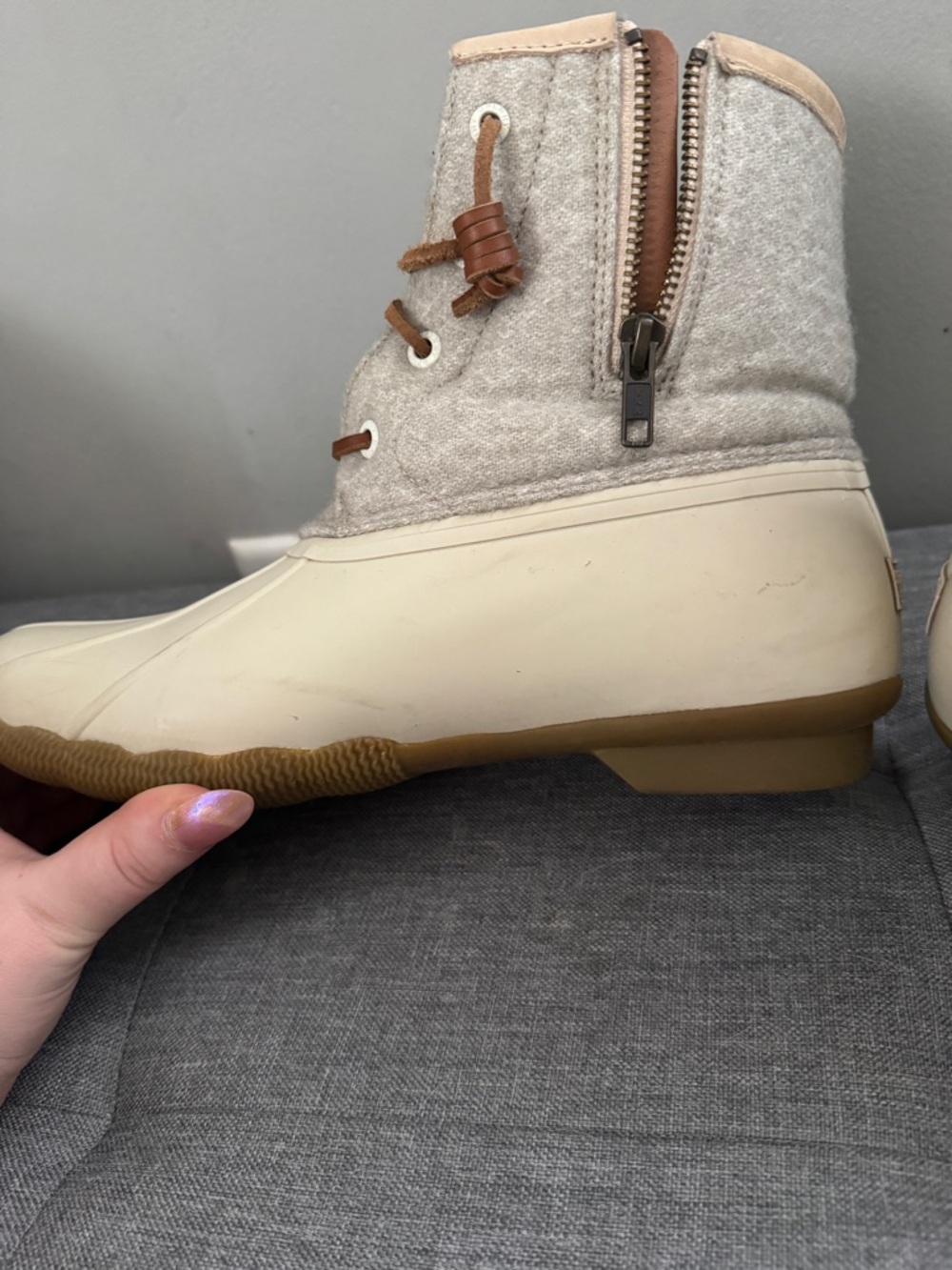 Sperry Cream and Tan Waterproof Duck Boots - Picture 8 of 13